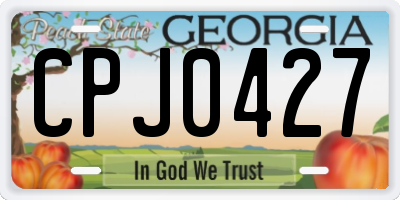 GA license plate CPJ0427