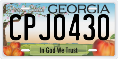 GA license plate CPJ0430