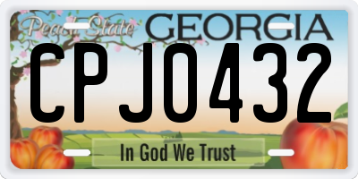 GA license plate CPJ0432