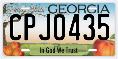 GA license plate CPJ0435