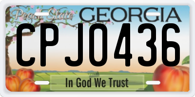 GA license plate CPJ0436