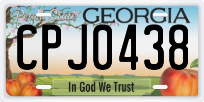 GA license plate CPJ0438
