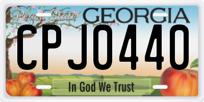 GA license plate CPJ0440