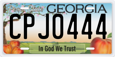 GA license plate CPJ0444