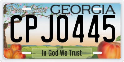 GA license plate CPJ0445