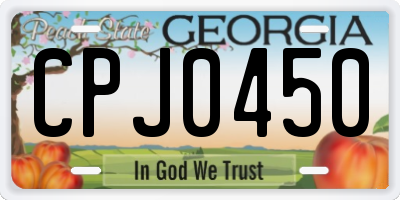 GA license plate CPJ0450
