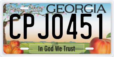 GA license plate CPJ0451