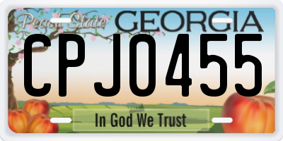 GA license plate CPJ0455