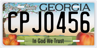 GA license plate CPJ0456