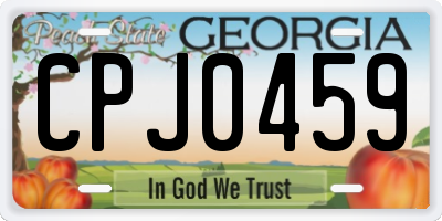GA license plate CPJ0459