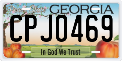 GA license plate CPJ0469