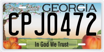 GA license plate CPJ0472
