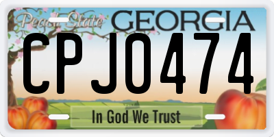 GA license plate CPJ0474
