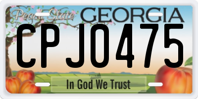 GA license plate CPJ0475