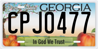 GA license plate CPJ0477