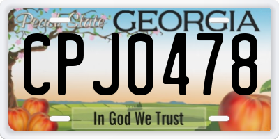 GA license plate CPJ0478