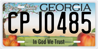 GA license plate CPJ0485