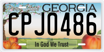 GA license plate CPJ0486