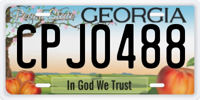 GA license plate CPJ0488