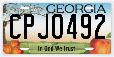 GA license plate CPJ0492