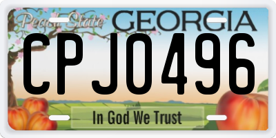 GA license plate CPJ0496