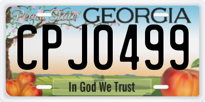 GA license plate CPJ0499