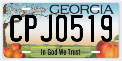 GA license plate CPJ0519