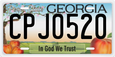 GA license plate CPJ0520