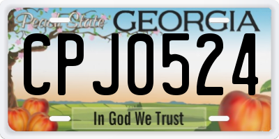 GA license plate CPJ0524