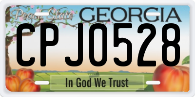 GA license plate CPJ0528