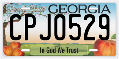 GA license plate CPJ0529