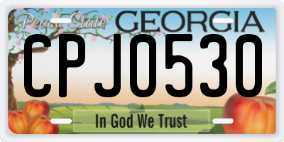 GA license plate CPJ0530