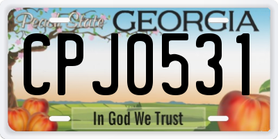 GA license plate CPJ0531