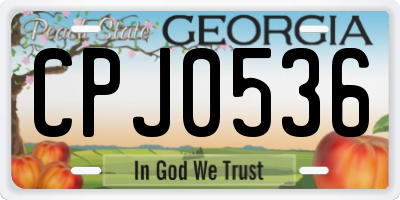 GA license plate CPJ0536
