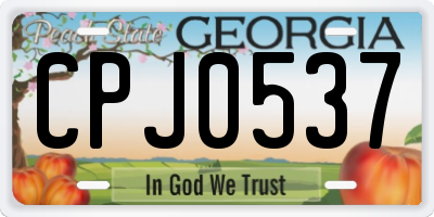 GA license plate CPJ0537
