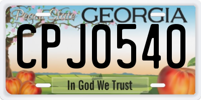 GA license plate CPJ0540