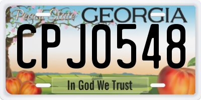 GA license plate CPJ0548