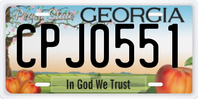 GA license plate CPJ0551
