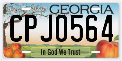 GA license plate CPJ0564
