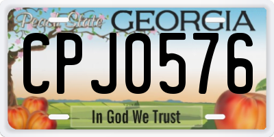 GA license plate CPJ0576