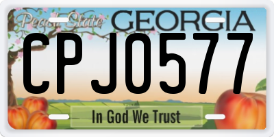 GA license plate CPJ0577