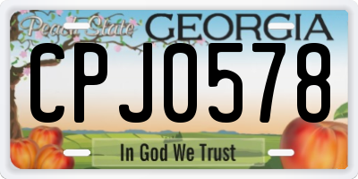 GA license plate CPJ0578
