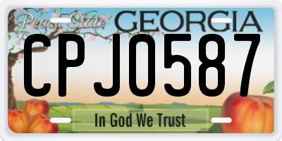 GA license plate CPJ0587