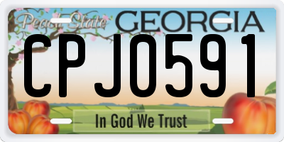 GA license plate CPJ0591