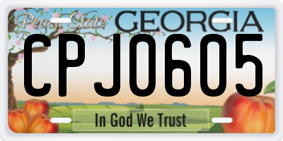 GA license plate CPJ0605