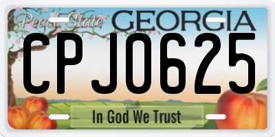 GA license plate CPJ0625