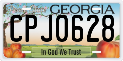 GA license plate CPJ0628