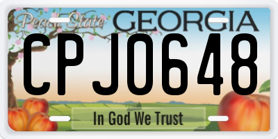 GA license plate CPJ0648