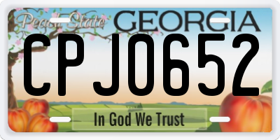 GA license plate CPJ0652