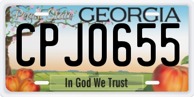 GA license plate CPJ0655
